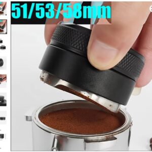 Coffee Distributor Espresso Distribution Tool/Leveler 3 Angled Slopes Adjustable Palm Tamper Fits 51/53/58mm Portafilter Depth