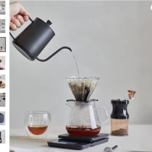10 Pieces/Set of Travel Coffee Accessories Set Including PU Bags Manual Grinding Cups Filter Cups and Other Outdoor Coffeeware