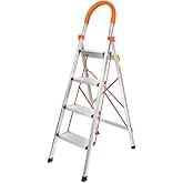 Multi-Purpose Metal Step Ladder for Indoor & Outdoor Use - Herringbone Design - Image 4