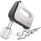 Portable Mixer with Integrated Case, Stainless Steel Whisk and Dough Hook